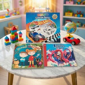 New Hot Wheels Giant Coloring Poster 20000 Leagues Under Sea Kids Book Bundle